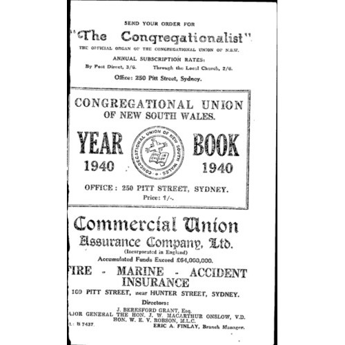 Congregational Union of N.S.W. Year Book