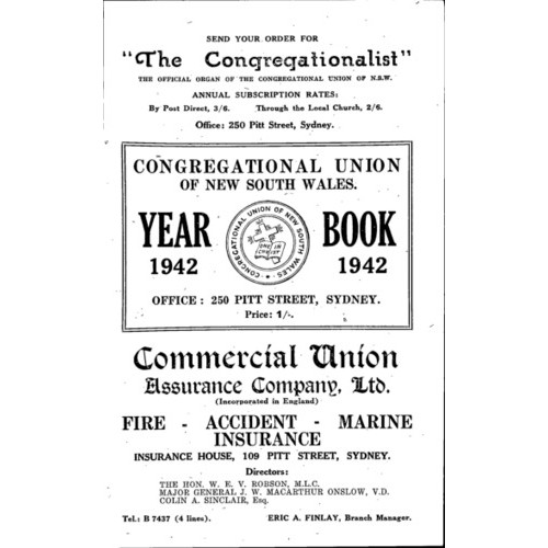Congregational Union of N.S.W. Year Book