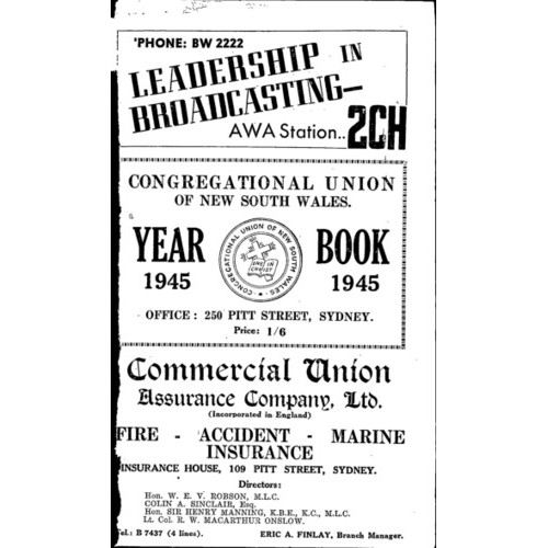 Congregational Union of N.S.W. Year Book