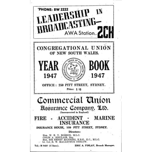 Congregational Union of N.S.W. Year Book
