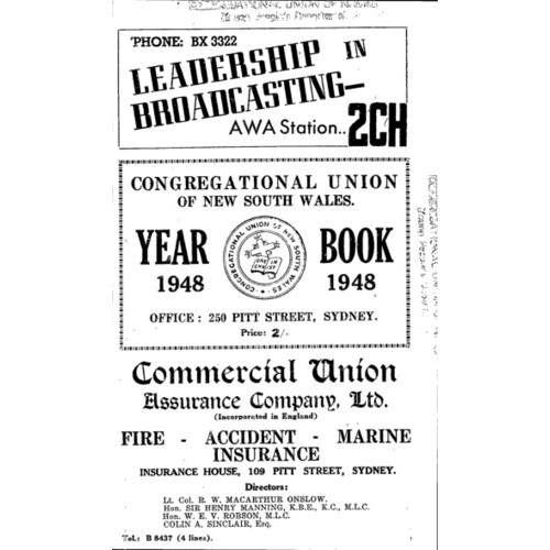 Congregational Union of N.S.W. Year Book