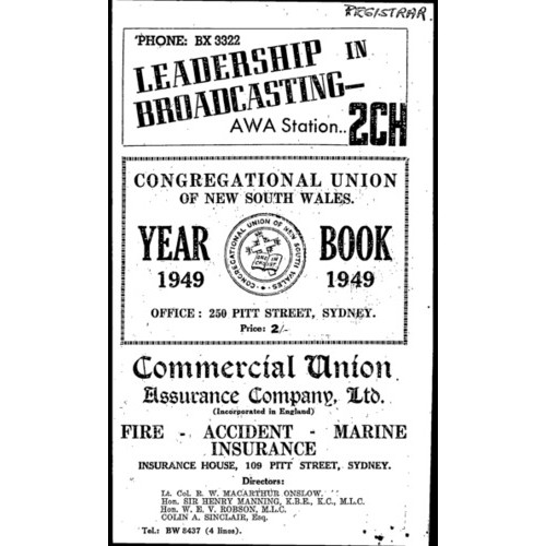 Congregational Union of N.S.W. Year Book