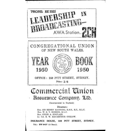 Congregational Union of N.S.W. Year Book