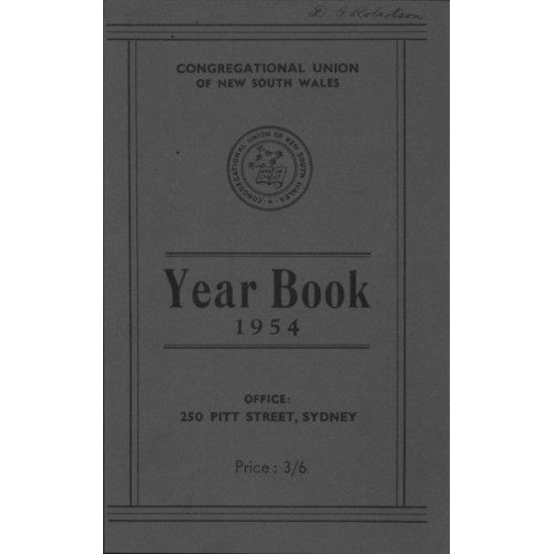 Congregational Union of N.S.W. Year Book