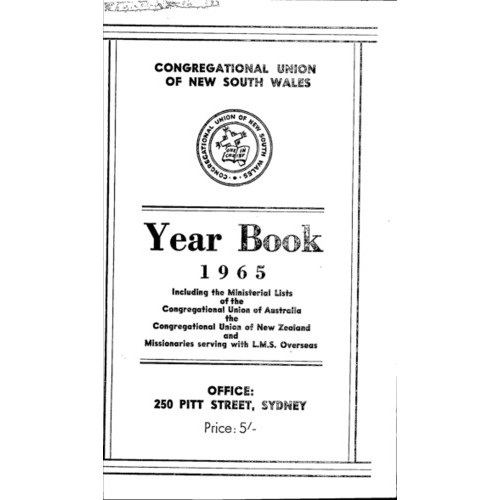 Congregational Union of N.S.W. Year Book