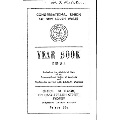 Congregational Union of N.S.W. Year Book