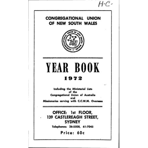 Congregational Union of N.S.W. Year Book