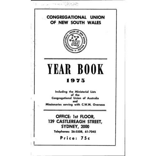 Congregational Union of N.S.W. Year Book