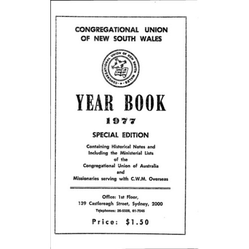 Congregational Union of N.S.W. Year Book
