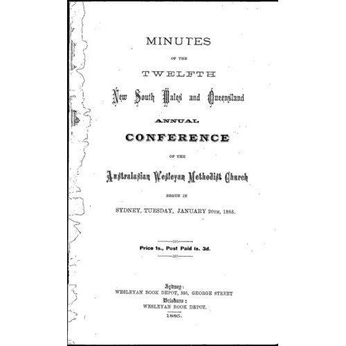 Australasian Wesleyan Methodist church; Minutes of the NSW and Queensland Annual Conference
