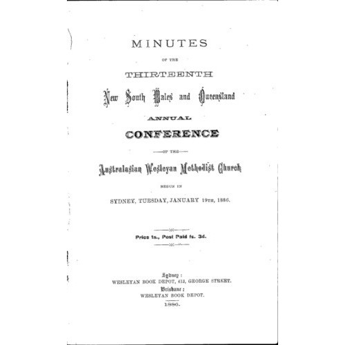 Australasian Wesleyan Methodist church; Minutes of the NSW and Queensland Annual Conference
