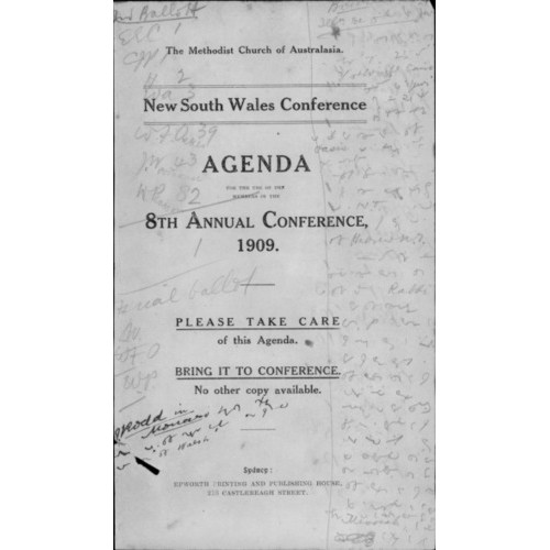 Methodist Church of Australasia. New South Wales Conference. Agenda