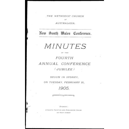 Methodist Church of Australasia. New South Wales Conference. Minutes