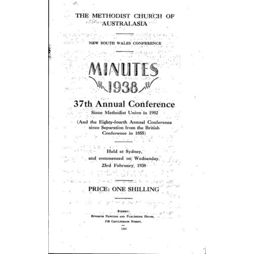 Methodist Church of Australasia. New South Wales Conference. Minutes