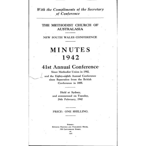 Methodist Church of Australasia. New South Wales Conference. Minutes