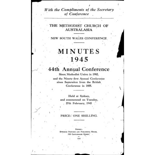 Methodist Church of Australasia. New South Wales Conference. Minutes