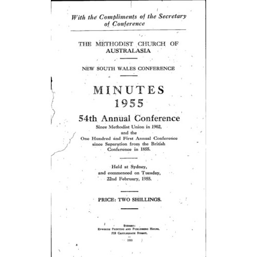 Methodist Church of Australasia. New South Wales Conference. Minutes