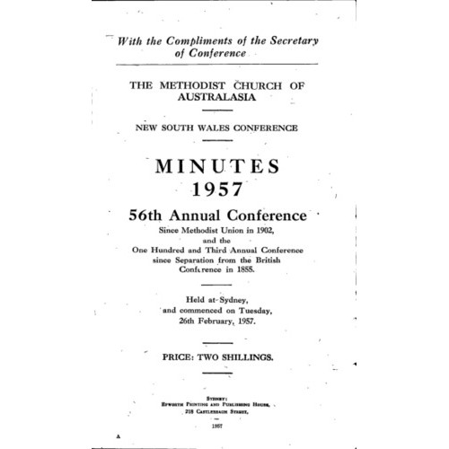 Methodist Church of Australasia. New South Wales Conference. Minutes