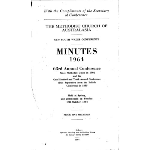 Methodist Church of Australasia. New South Wales Conference. Minutes