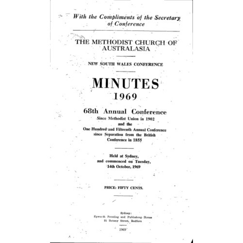 Methodist Church of Australasia. New South Wales Conference. Minutes