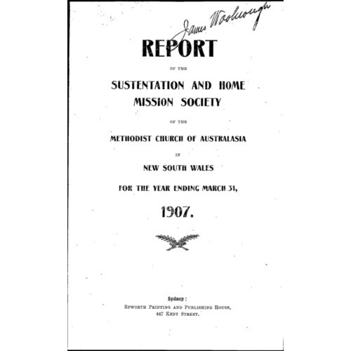 Methodist Church of Australasia. New South Wales. Sustentation and Home Mission Society. Report.