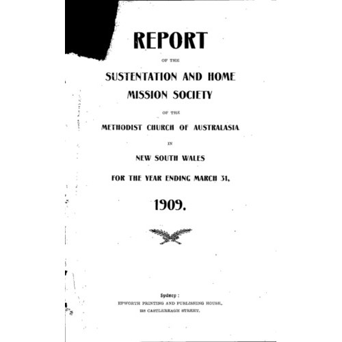 Methodist Church of Australasia. New South Wales. Sustentation and Home Mission Society. Report.