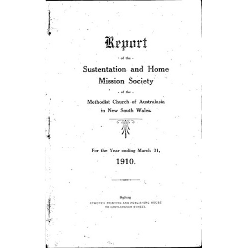 Methodist Church of Australasia. New South Wales. Sustentation and Home Mission Society. Report.