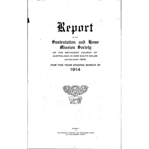 Methodist Church of Australasia. New South Wales. Sustentation and Home Mission Society. Report.