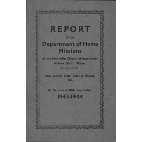 Methodist Church of Australasia. New South Wales. Sustentation and Home Mission Society. Report.