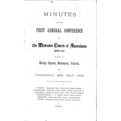 Methodist Church of Australasia. General Conference. Minutes.
