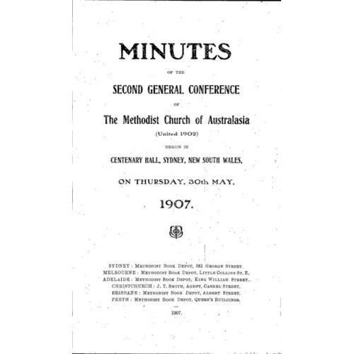 Methodist Church of Australasia. General Conference. Minutes.