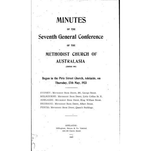 Methodist Church of Australasia. General Conference. Minutes.