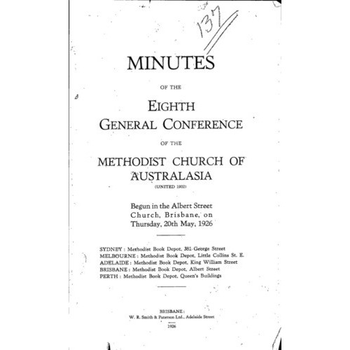 Methodist Church of Australasia. General Conference. Minutes.