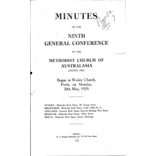 Methodist Church of Australasia. General Conference. Minutes.