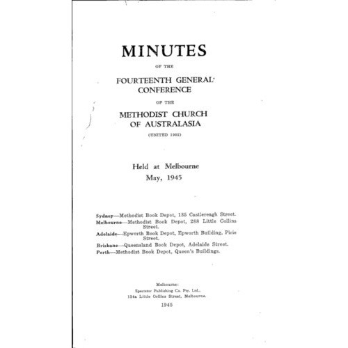 Methodist Church of Australasia. General Conference. Minutes.