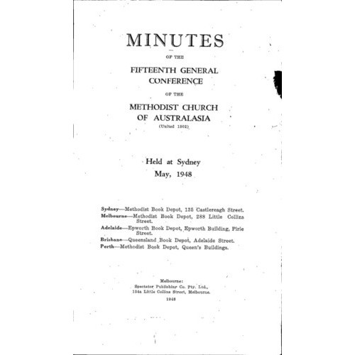 Methodist Church of Australasia. General Conference. Minutes.