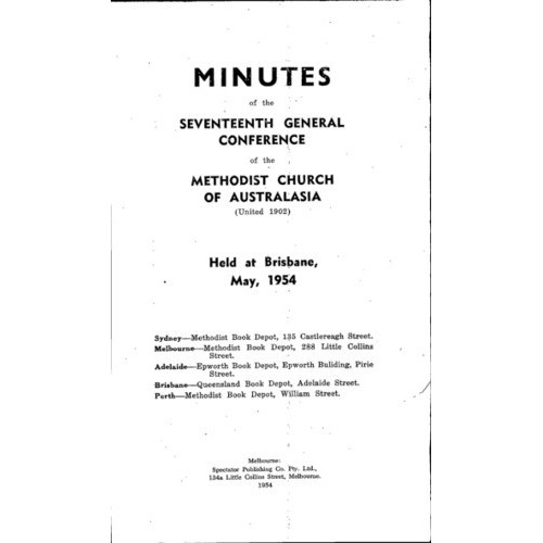 Methodist Church of Australasia. General Conference. Minutes.