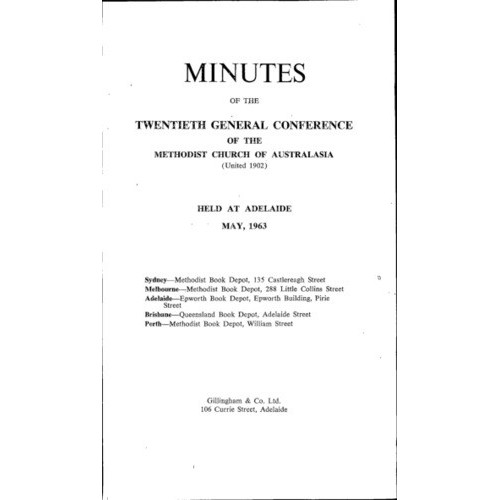 Methodist Church of Australasia. General Conference. Minutes.