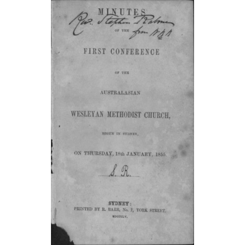 Australasian Wesleyan Methodist church; Minutes of several conversations between ministers