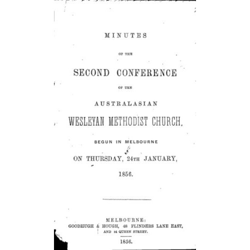 Australasian Wesleyan Methodist church; Minutes of several conversations between ministers