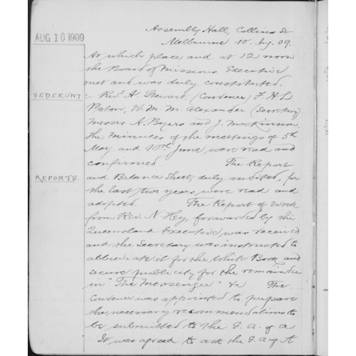 Board of Missions - Minutes