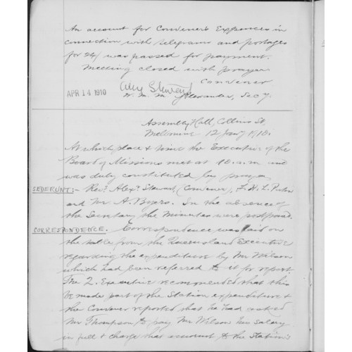 Board of Missions - Minutes