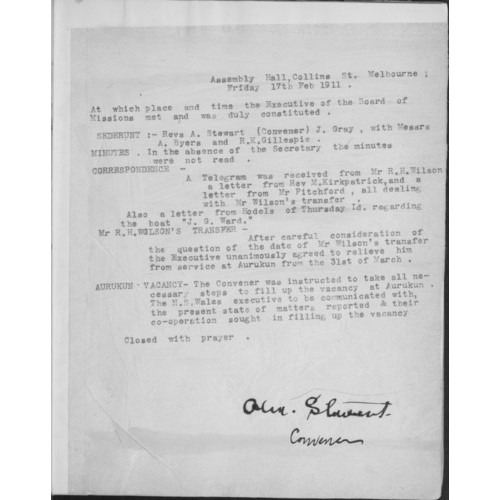 Board of Missions - Minutes