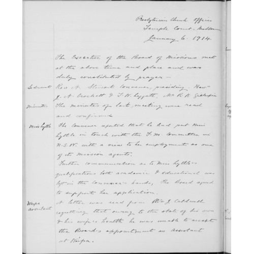 Board of Missions - Minutes