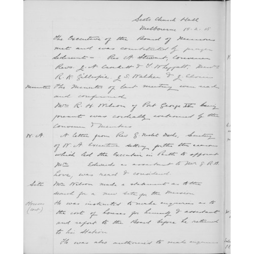 Board of Missions - Minutes