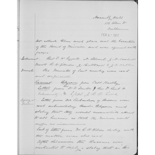 Board of Missions - Minutes