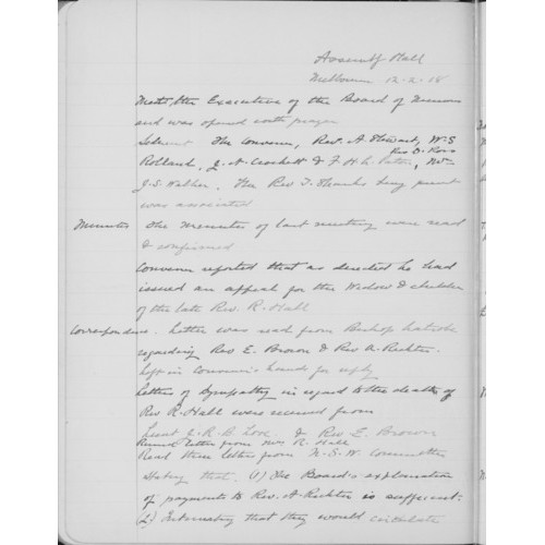 Board of Missions - Minutes