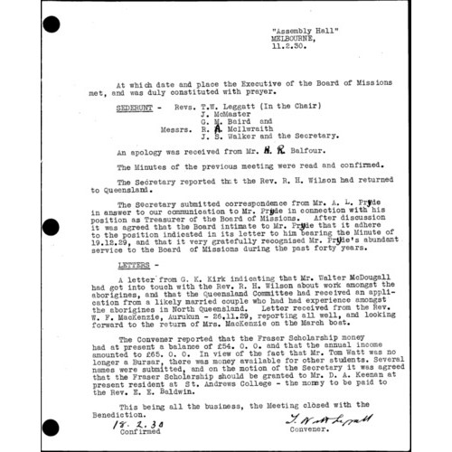 Board of Missions - Minutes