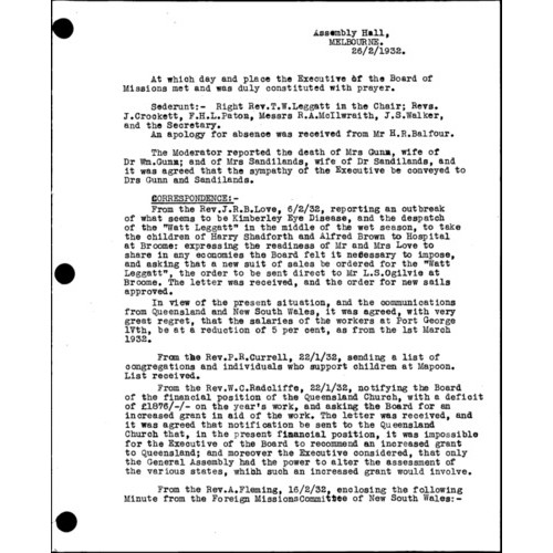 Board of Missions - Minutes