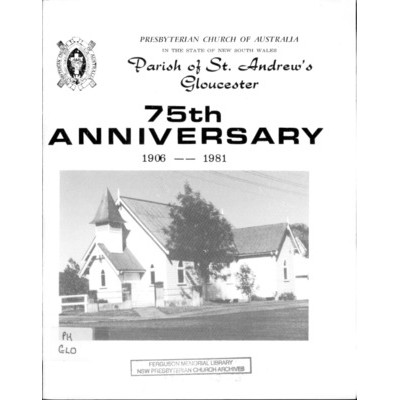 Parish of St. Andrew's, Gloucester, 75th anniversary 1906-1981.